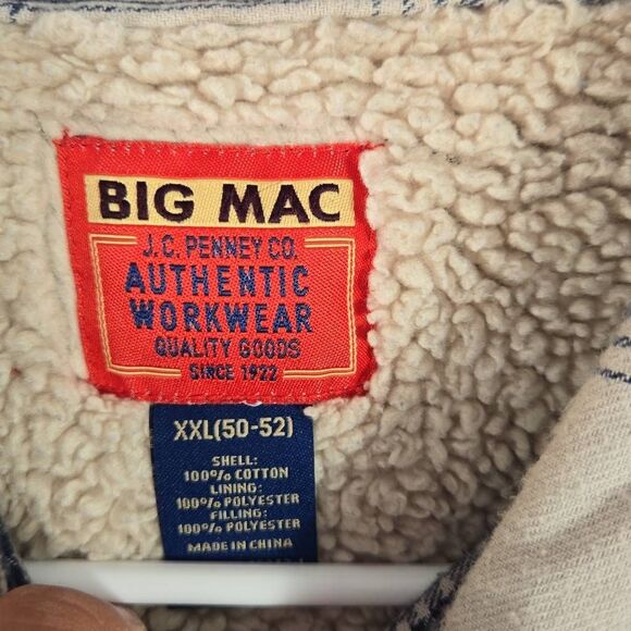 Vintage Big Mac JC Penney Men's 2XL shirt Jacket Shacket Gray Plaid Flannel Sher - Picture 4 of 11